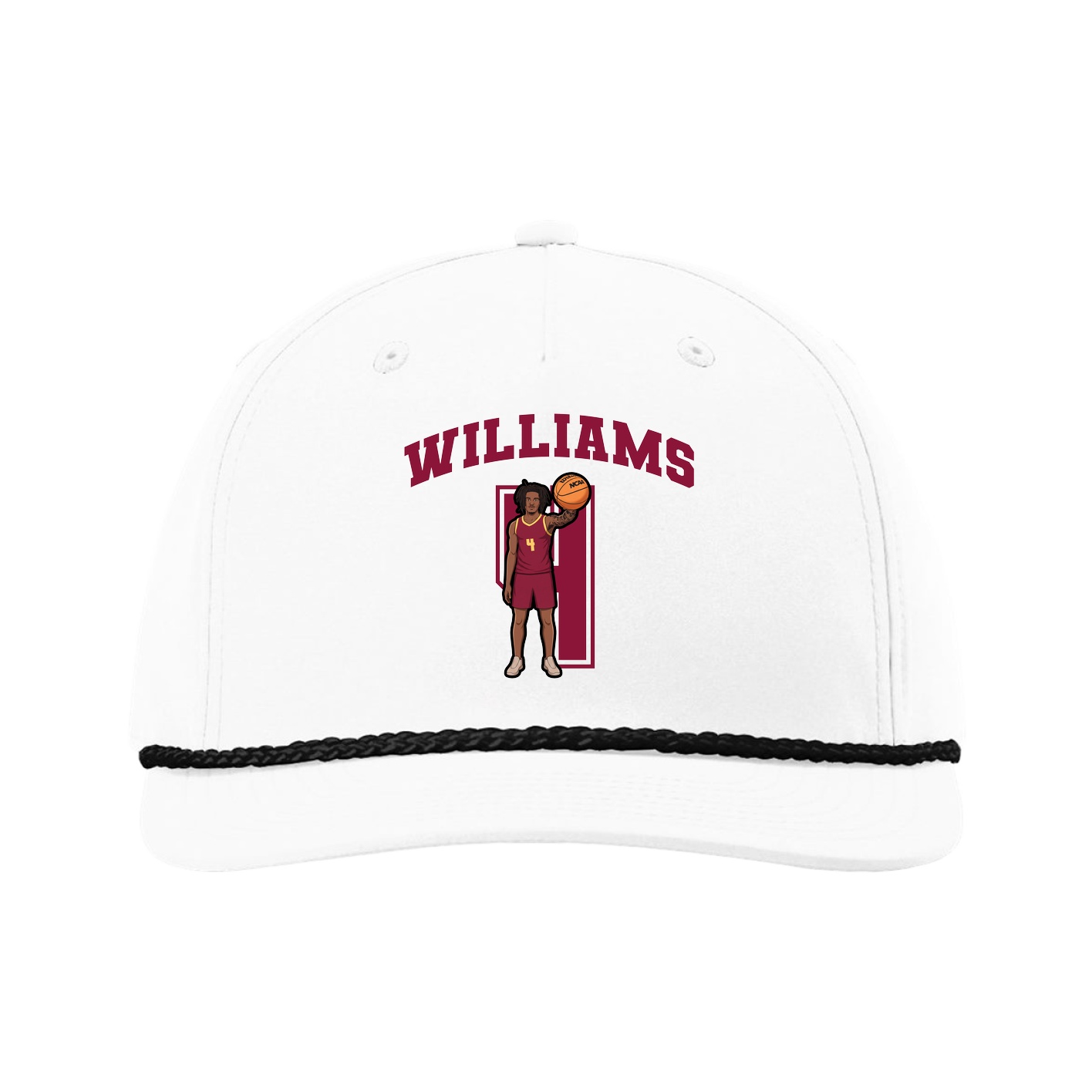 Five-Panel Classic Rope Cap — Number in White