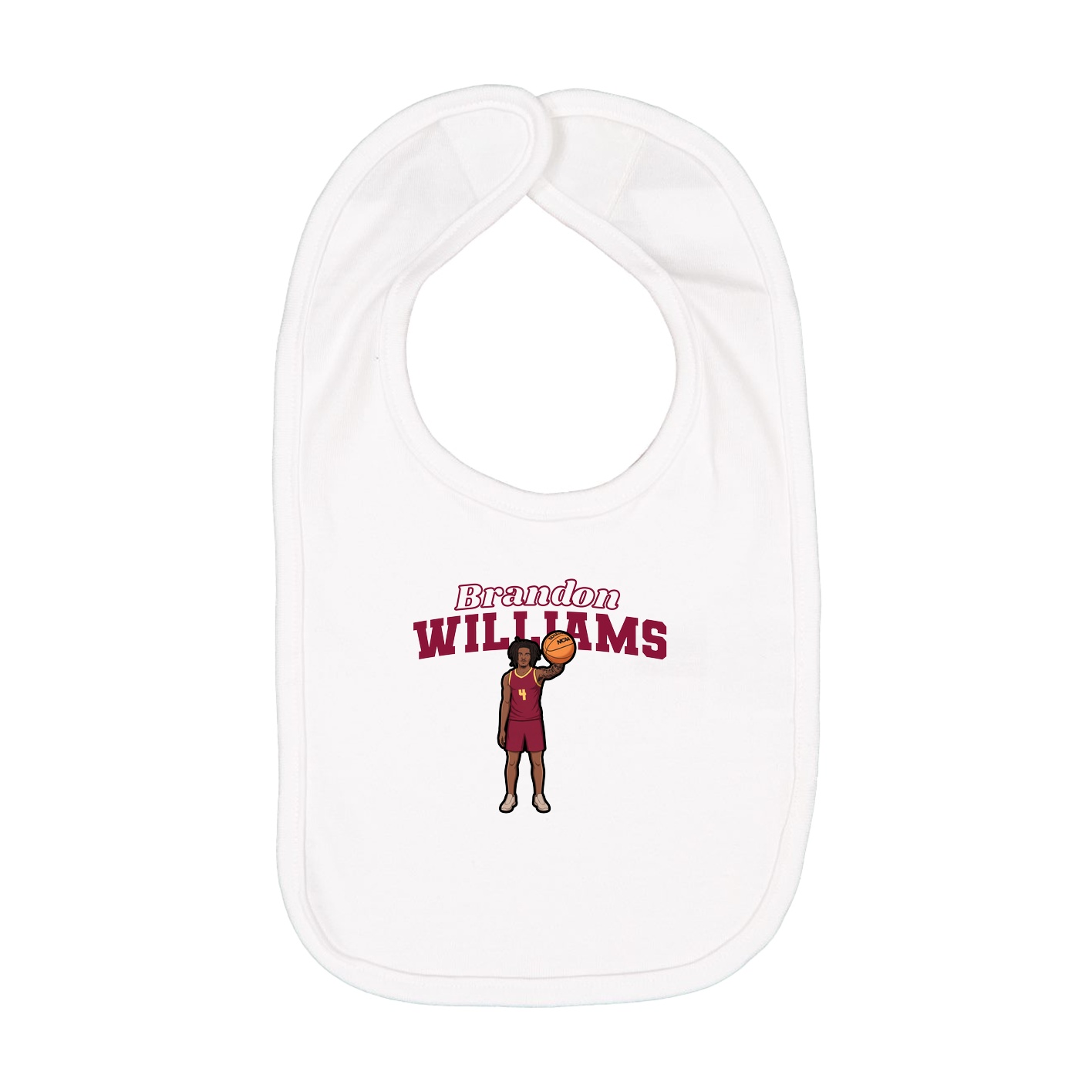 Infant Bib — Name Arch in White