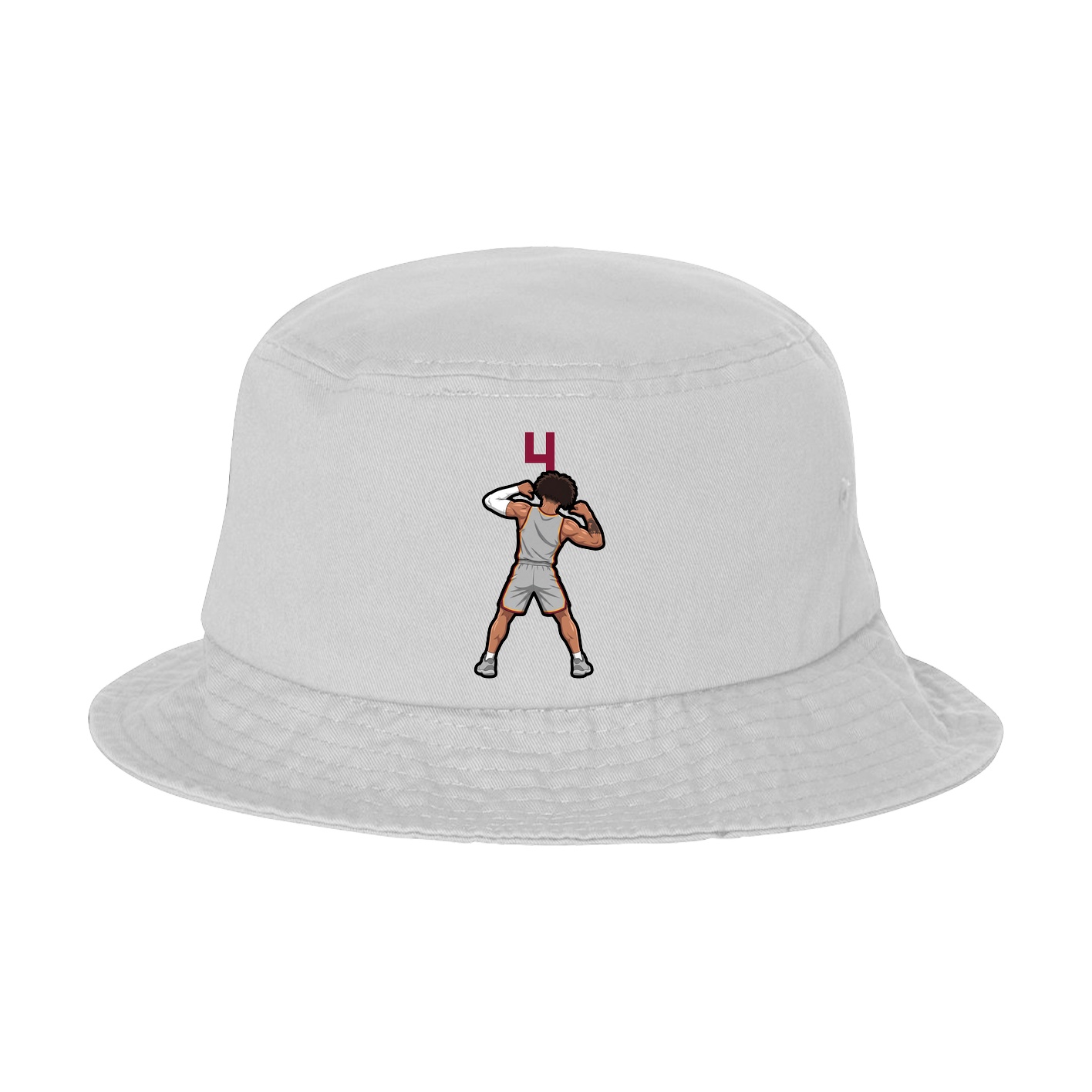 Bucket Cap — Number Top in White