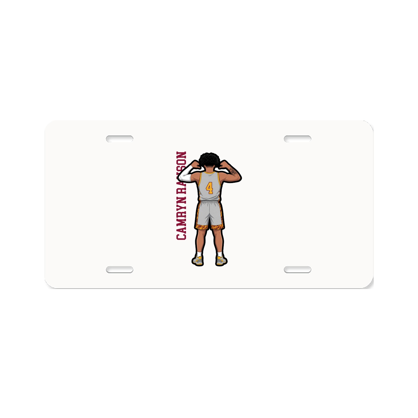 License Plate — Name Vertical in Classic