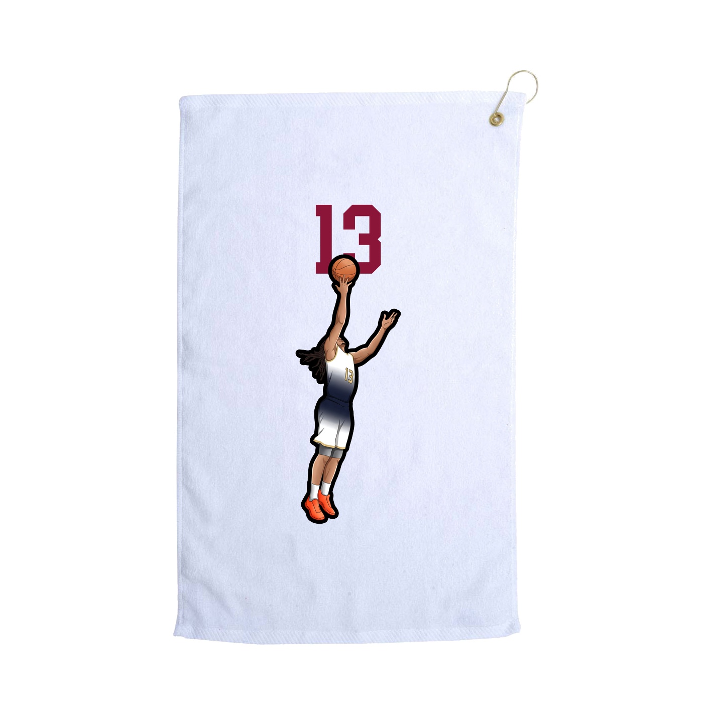 Golf Towel — Number Top in White