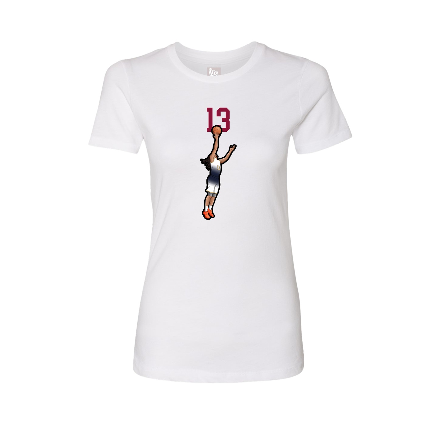 Fitted Women's Tee — Number Top in White