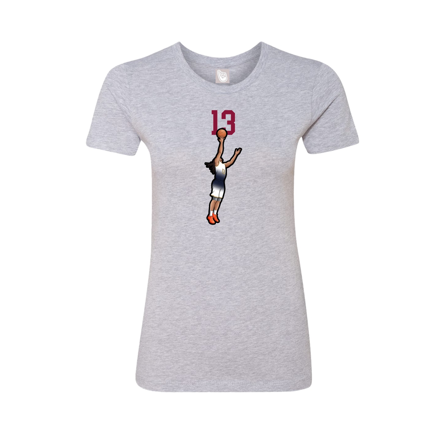 Fitted Women's Tee — Number Top in Grey