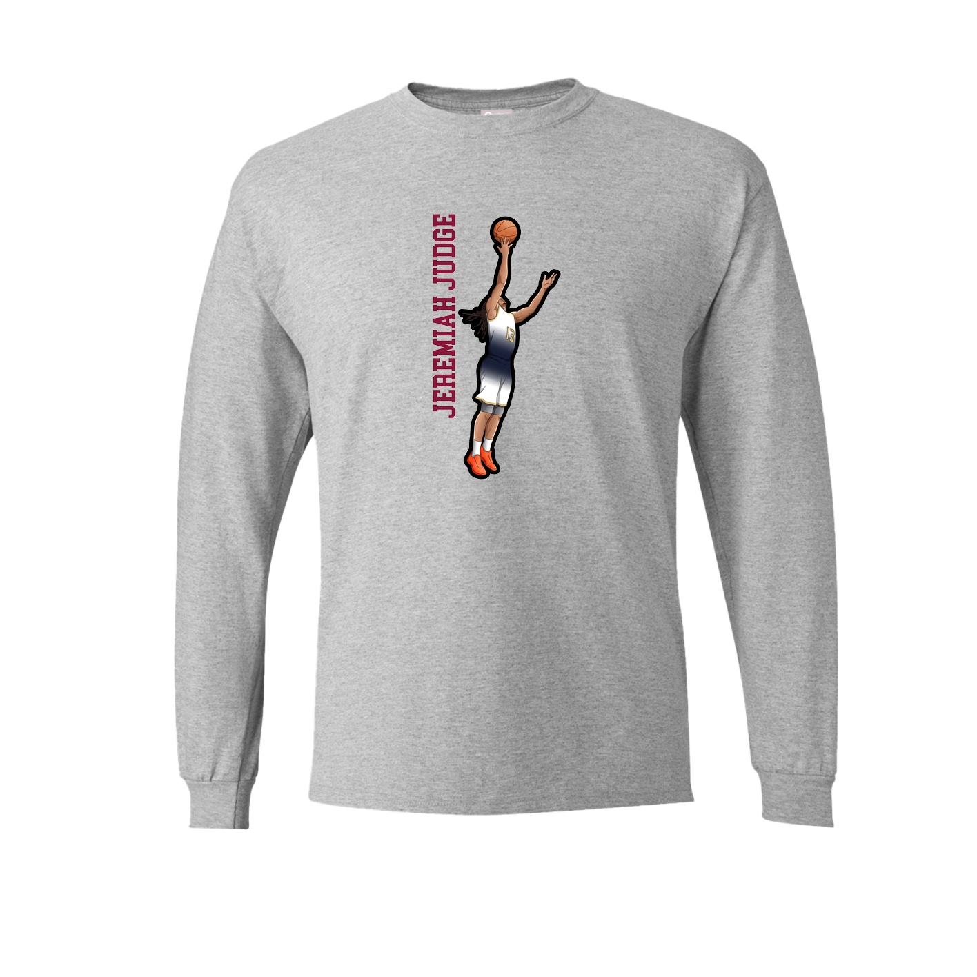 Long Sleeve Tee — Name Vertical in Grey