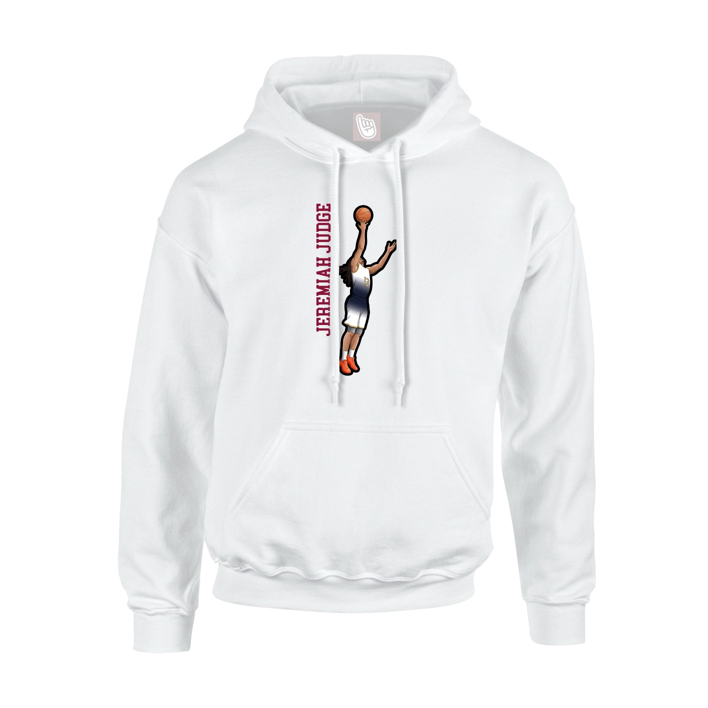 Youth Hoodie — Name Vertical in White