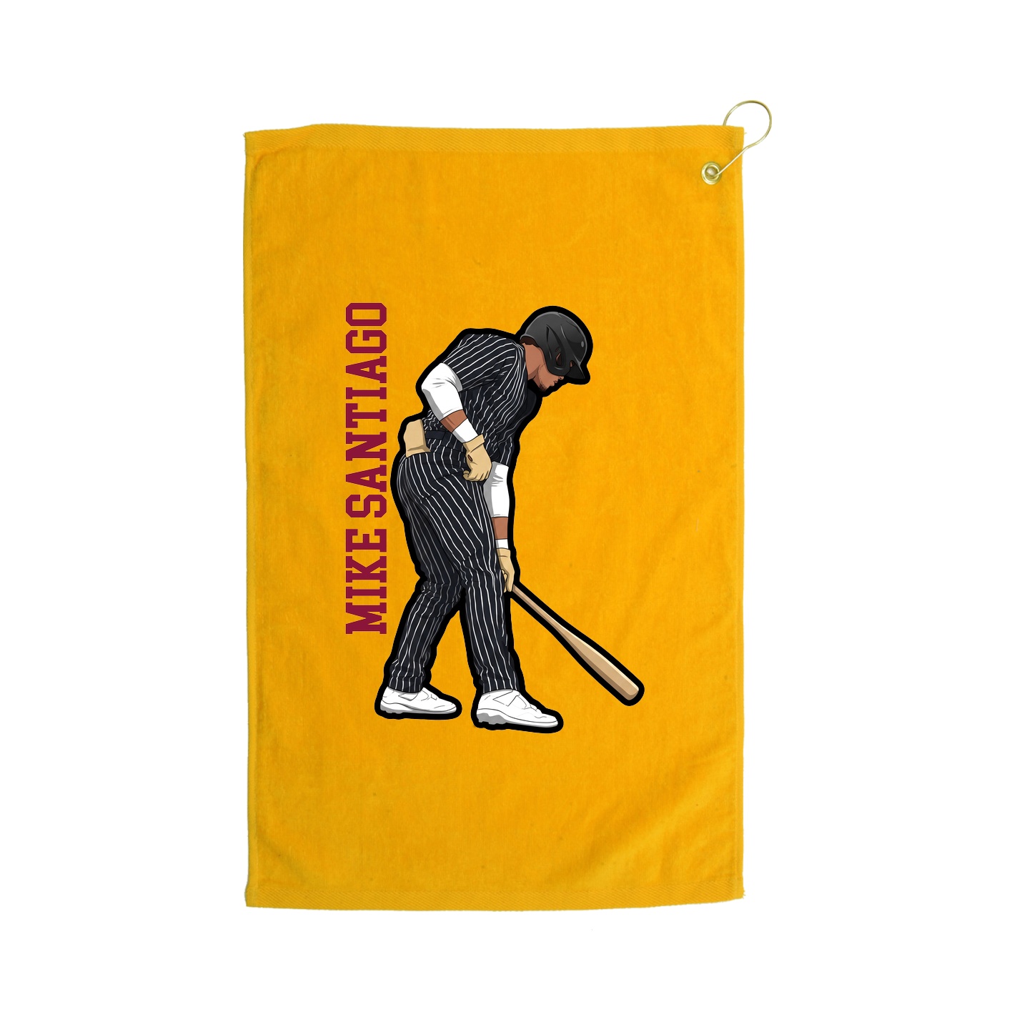 Golf Towel — Name Vertical in Gold