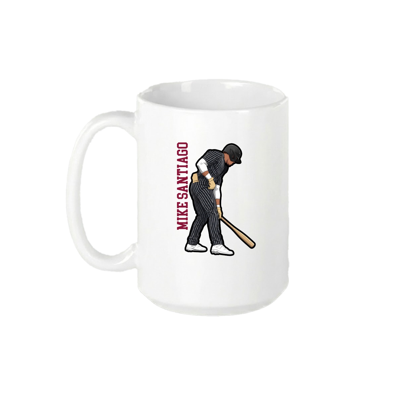 15oz Coffee Mug — Name Vertical in White