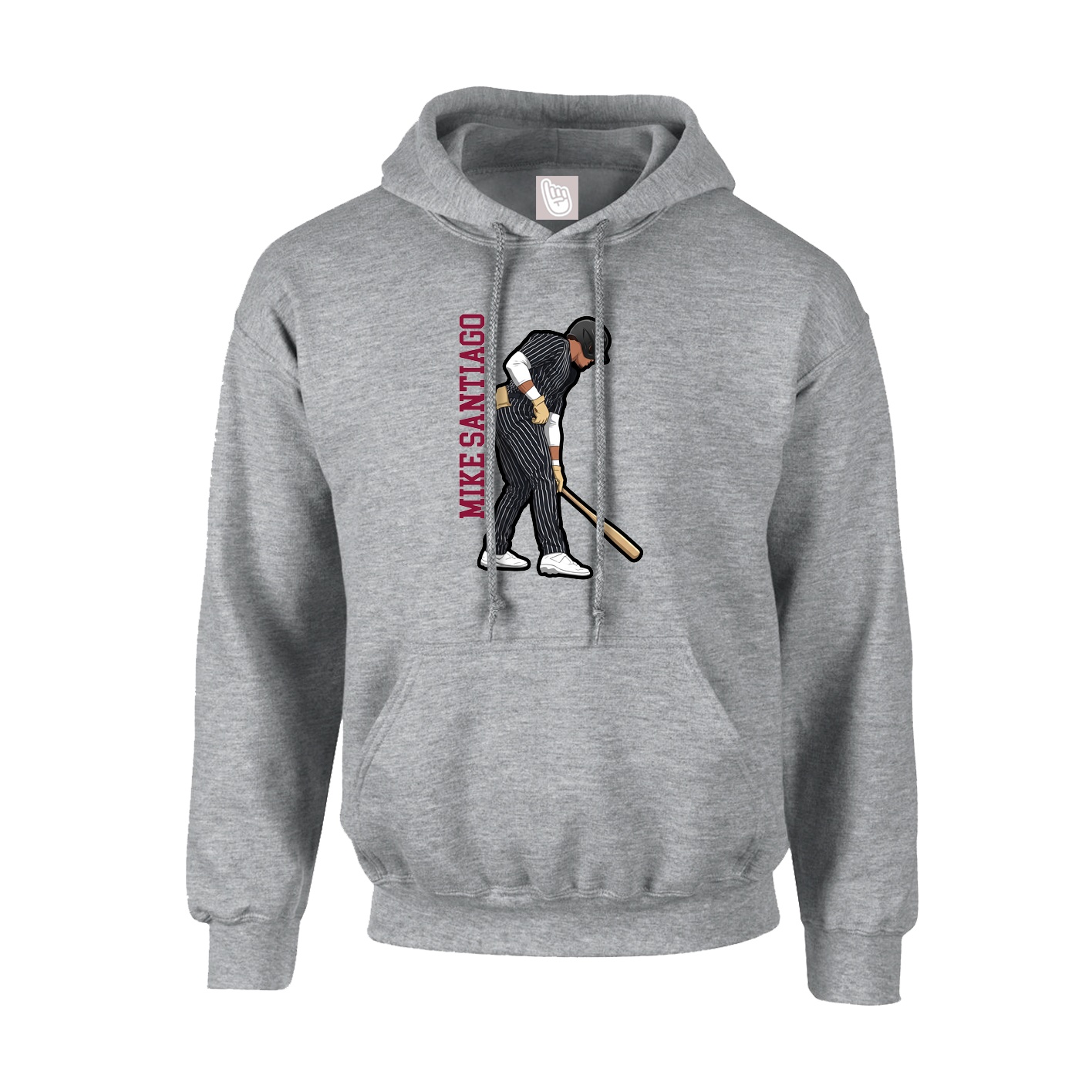 Hoodie — Name Vertical in Grey