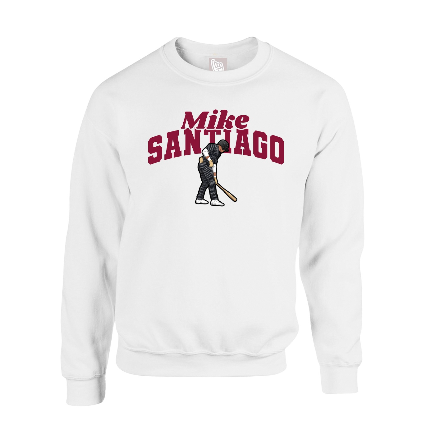 Fleece Crew — Signature Arch in White