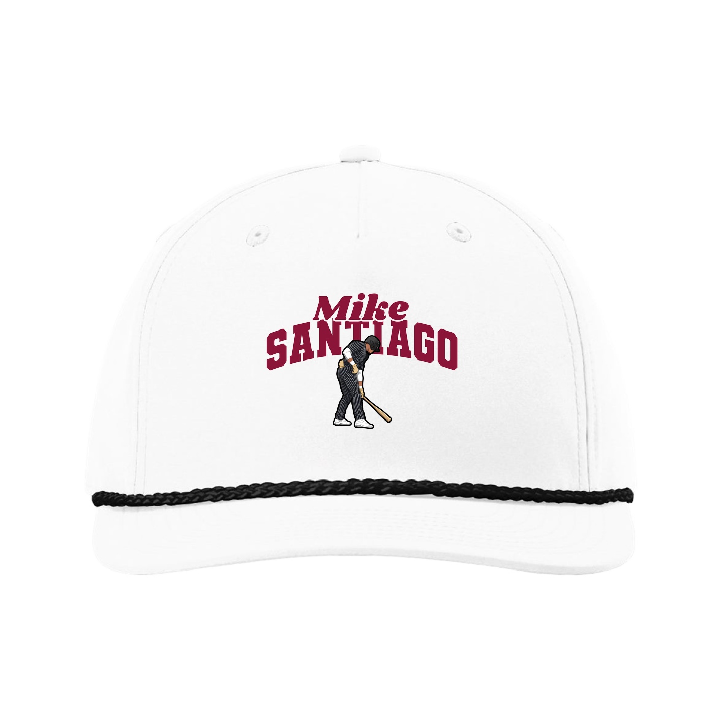 Five-Panel Classic Rope Cap — Signature Arch in White