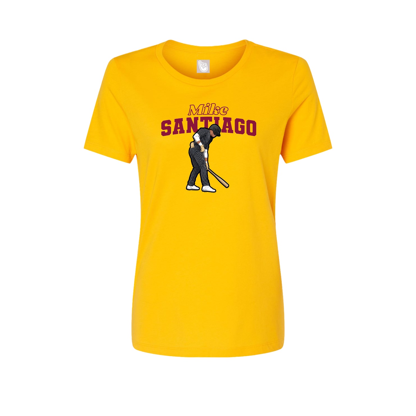 Fitted Women's Tee — Name Arch in Gold