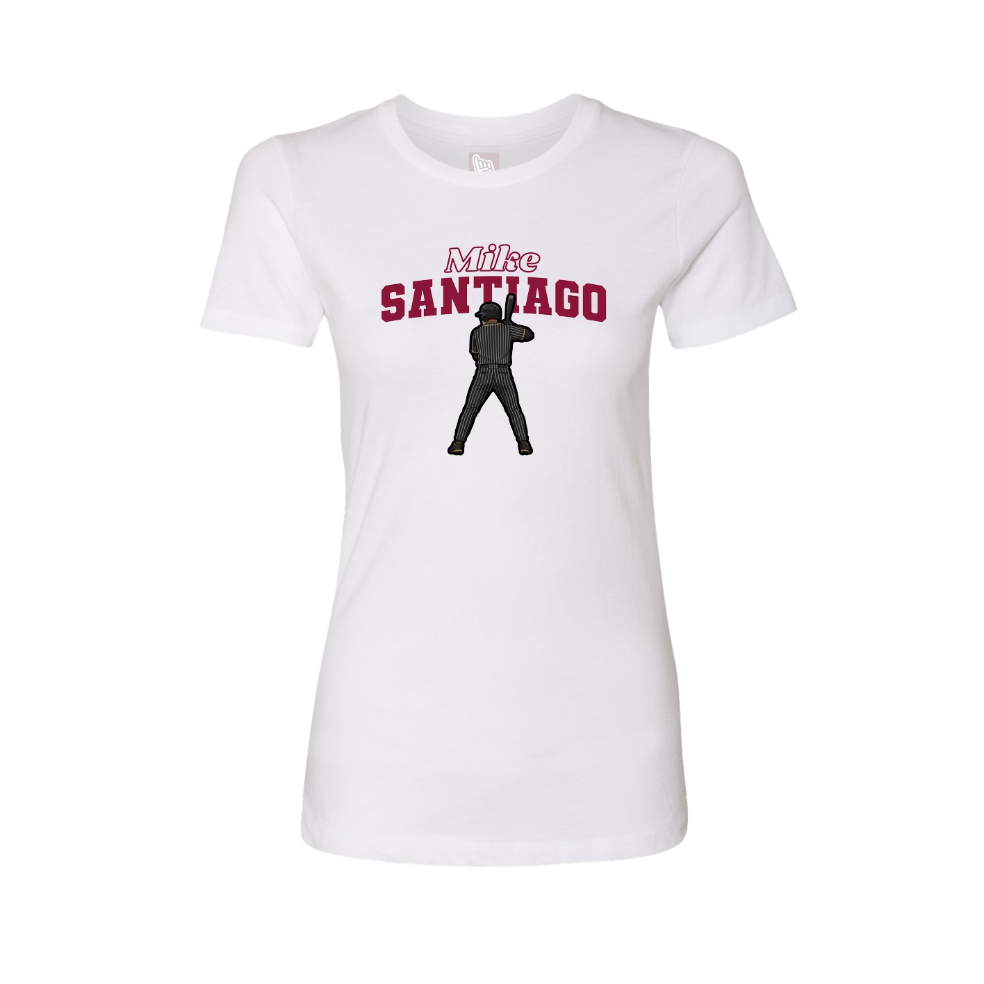 Womens Tee — Name Arch in White