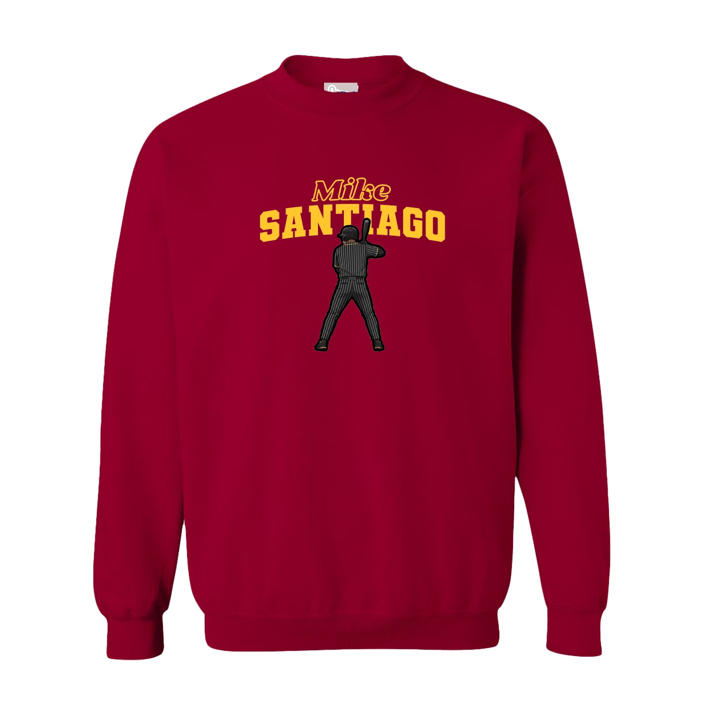Fleece Crew — Name Arch in Cardinal