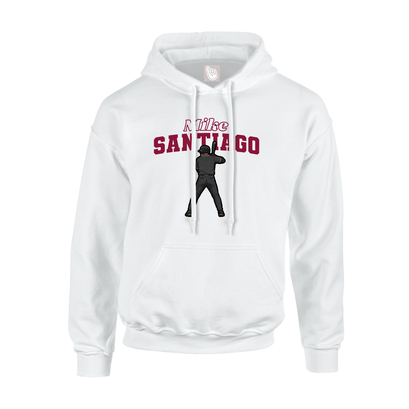 Youth Hoodie — Name Arch in White