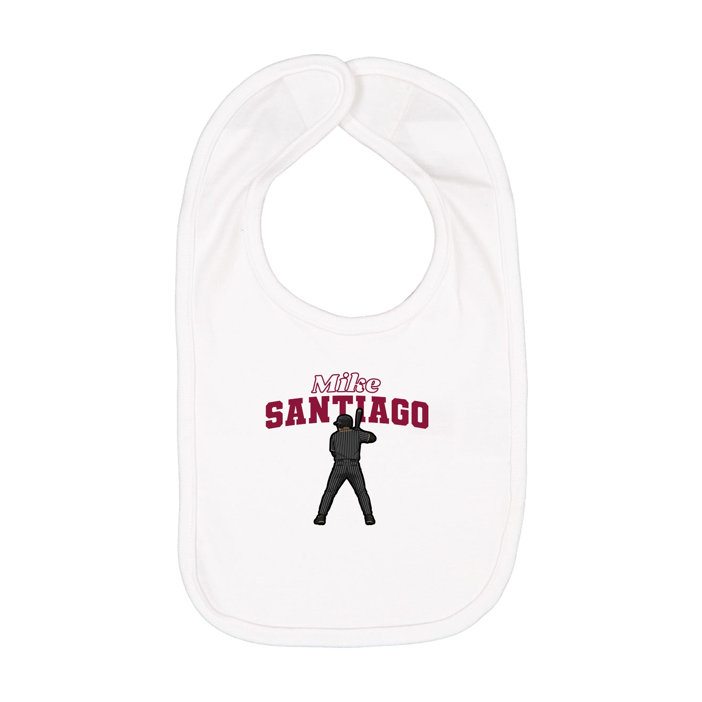 Infant Bib — Name Arch in White