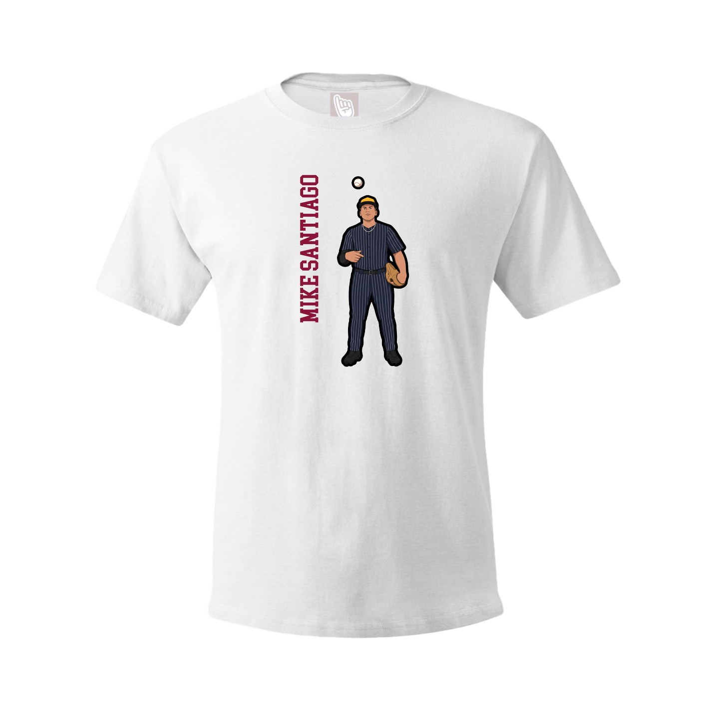 Youth Tee — Name Vertical in White