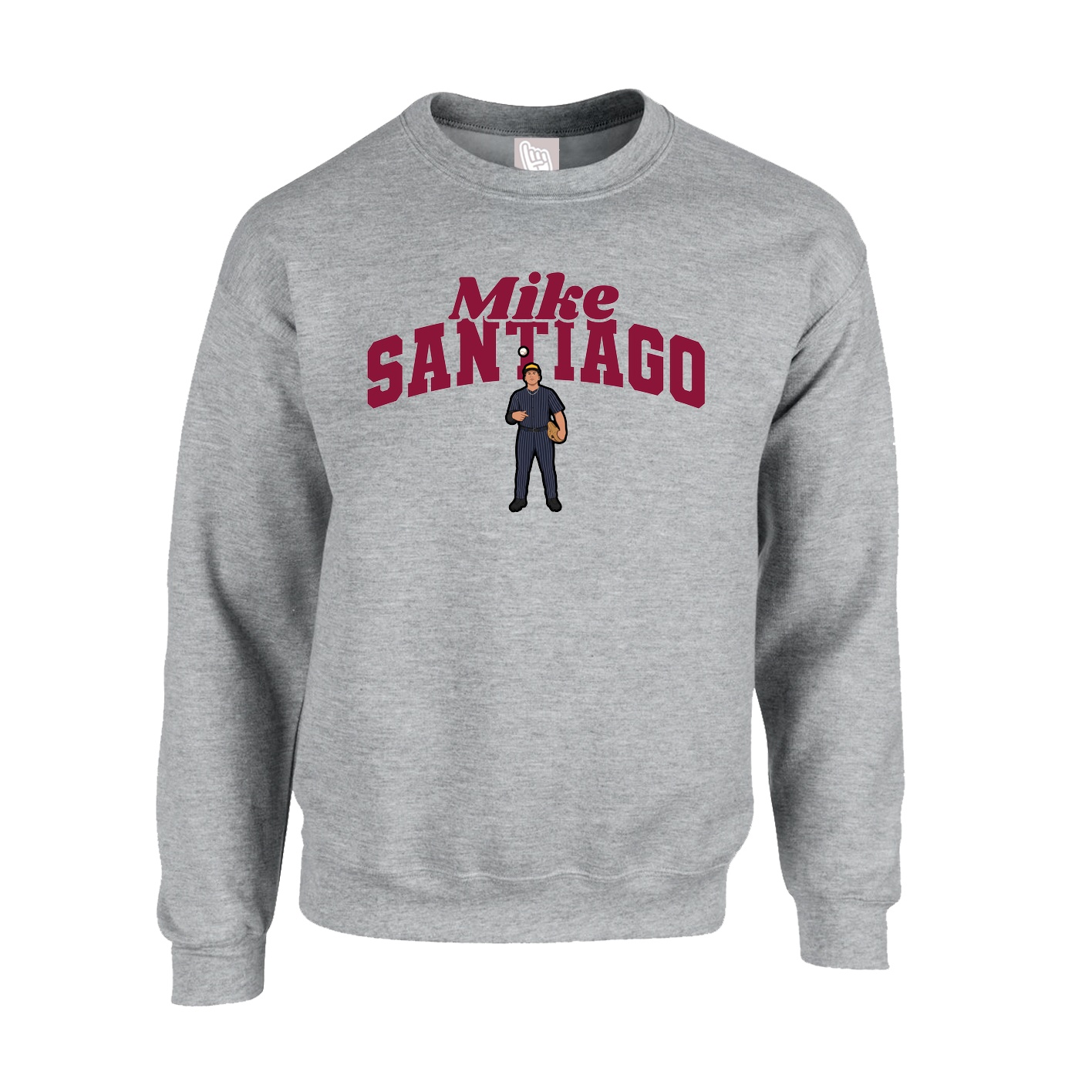 Fleece Crew — Signature Arch in Grey