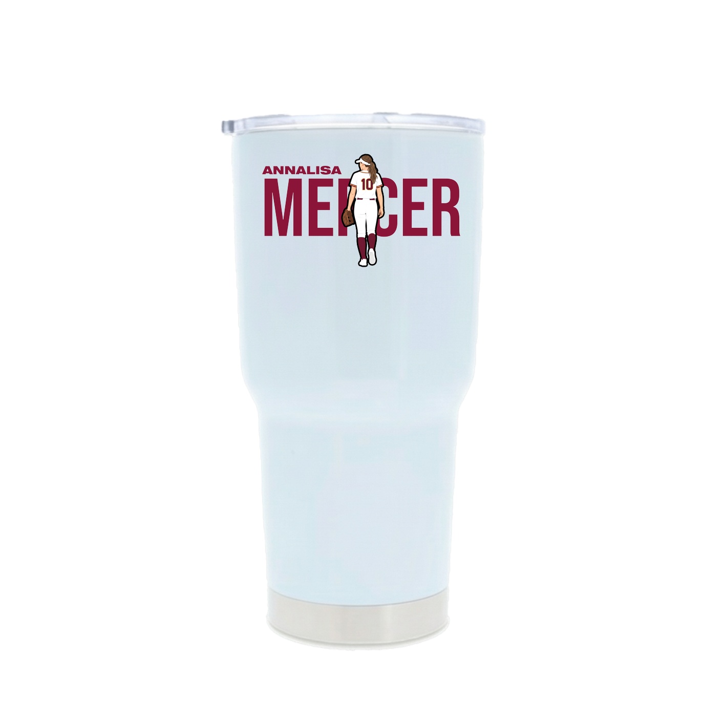 30oz Stainless Steel Tumbler — Player Name in White