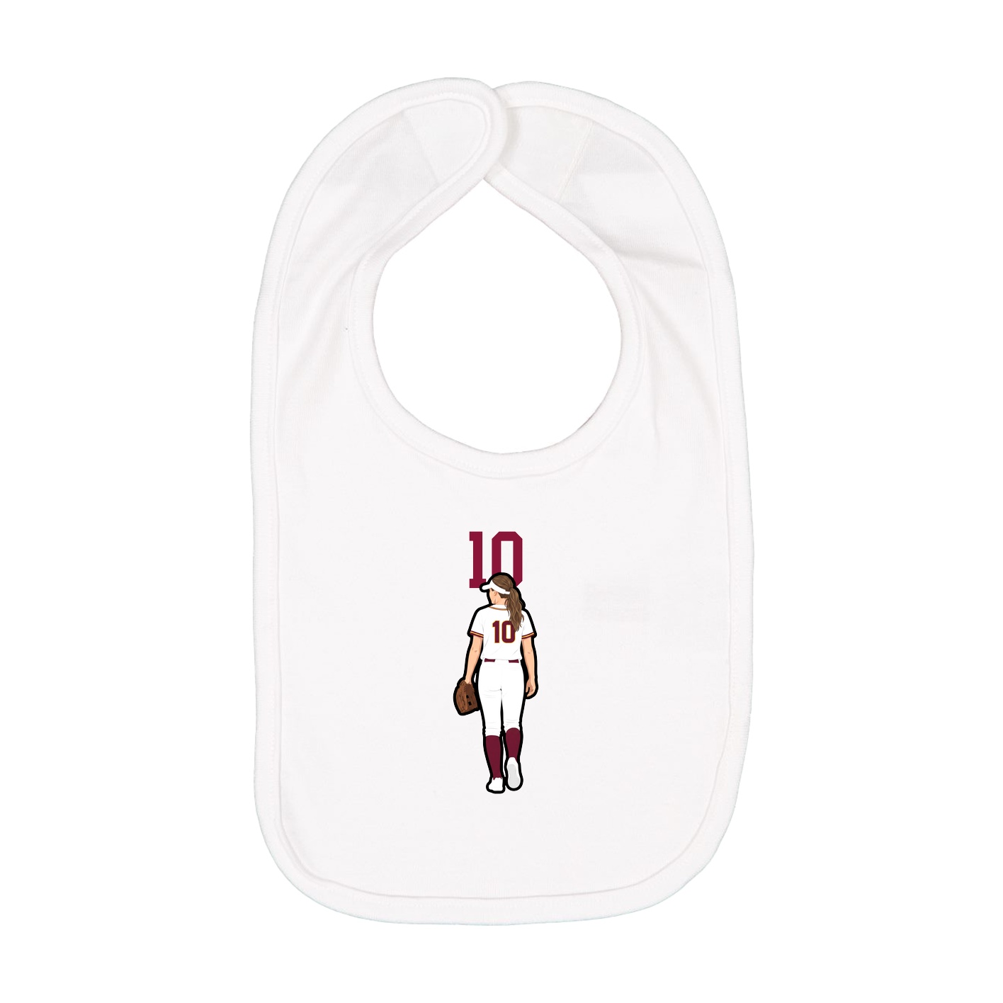 Infant Bib — Number Top in White