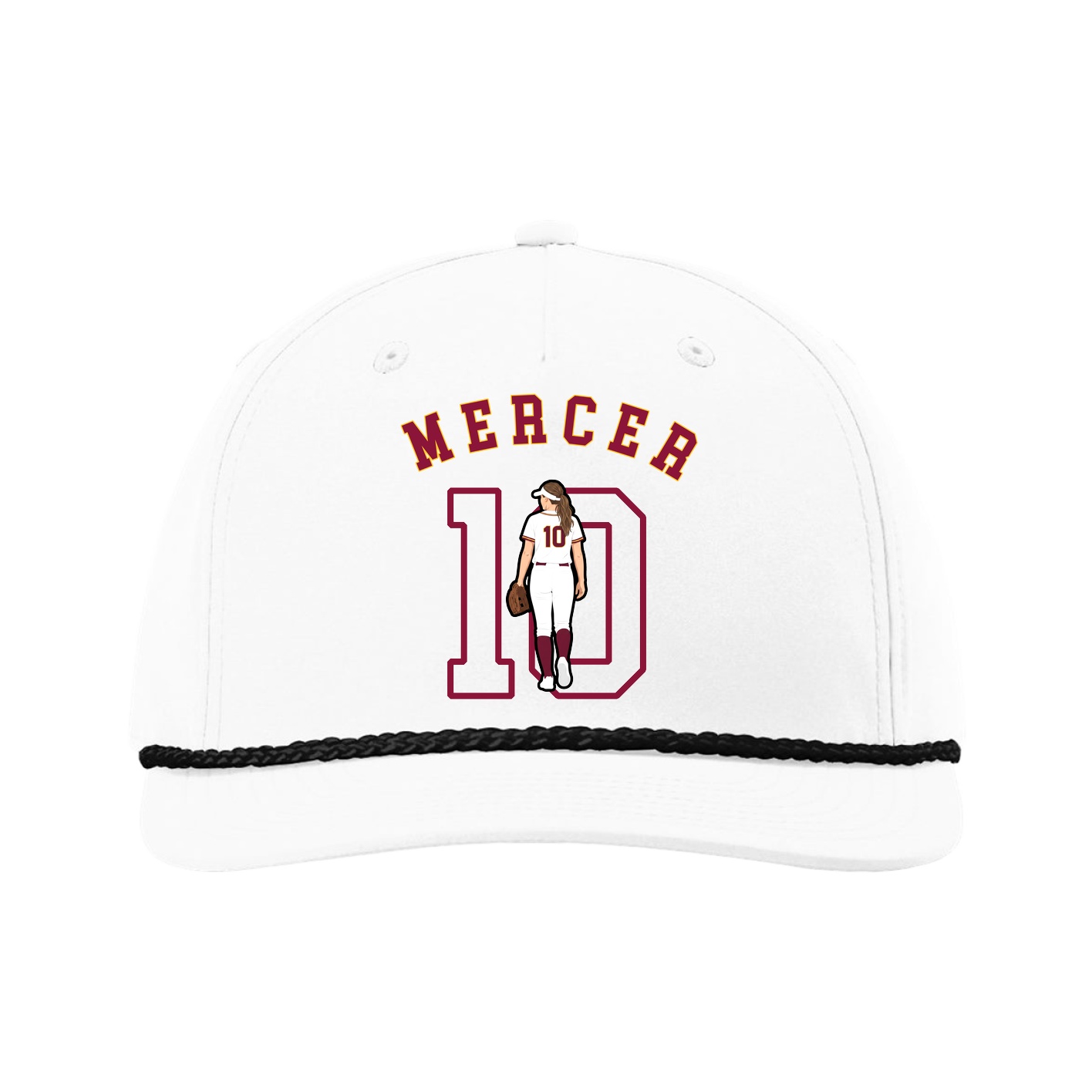 Five-Panel Classic Rope Cap — Shirsey Arch in White