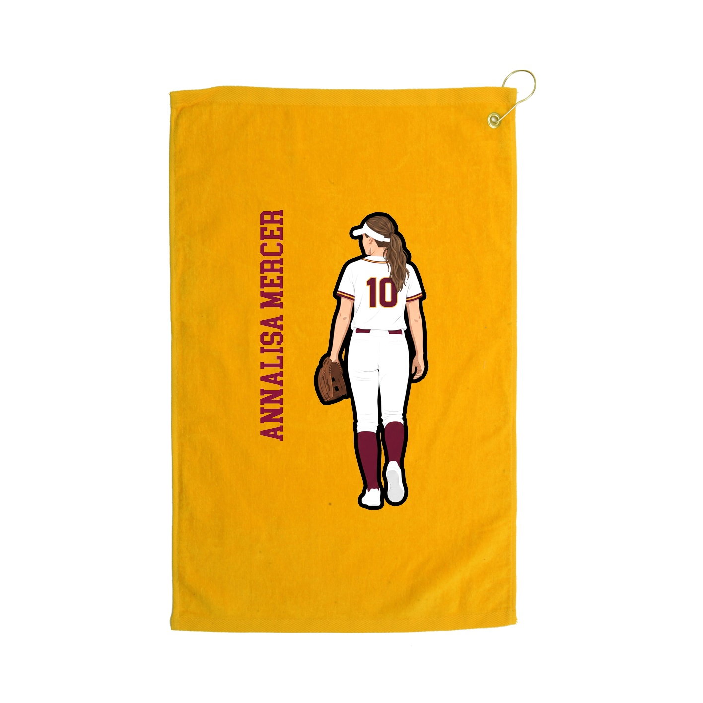 Golf Towel — Name Vertical in Gold