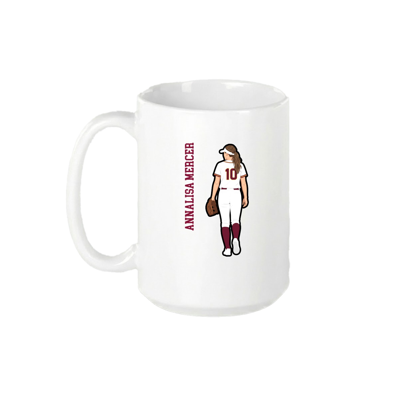 15oz Coffee Mug — Name Vertical in White