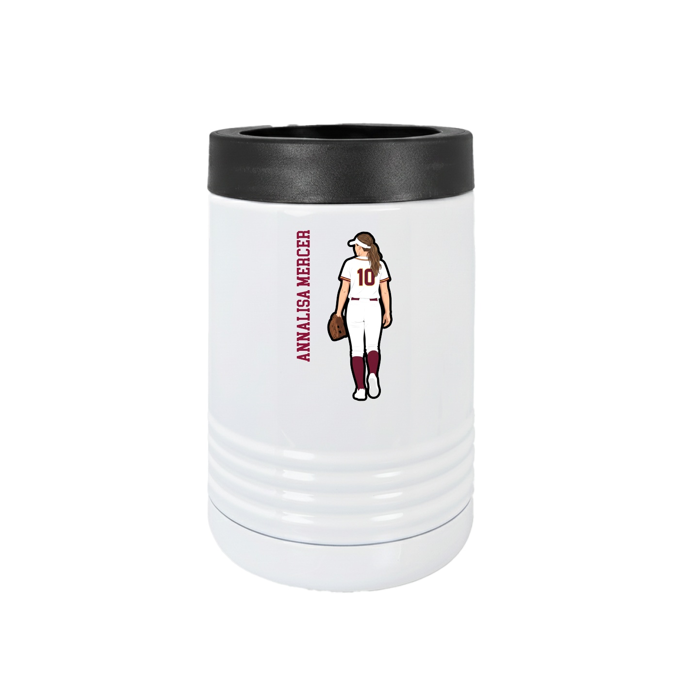 Beverage Holder — Name Vertical in White