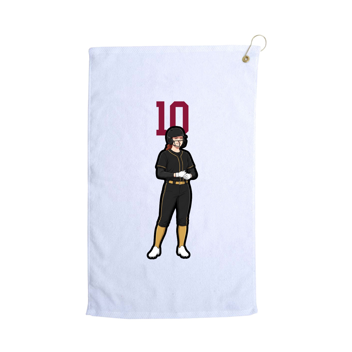 Golf Towel — Number Top in White
