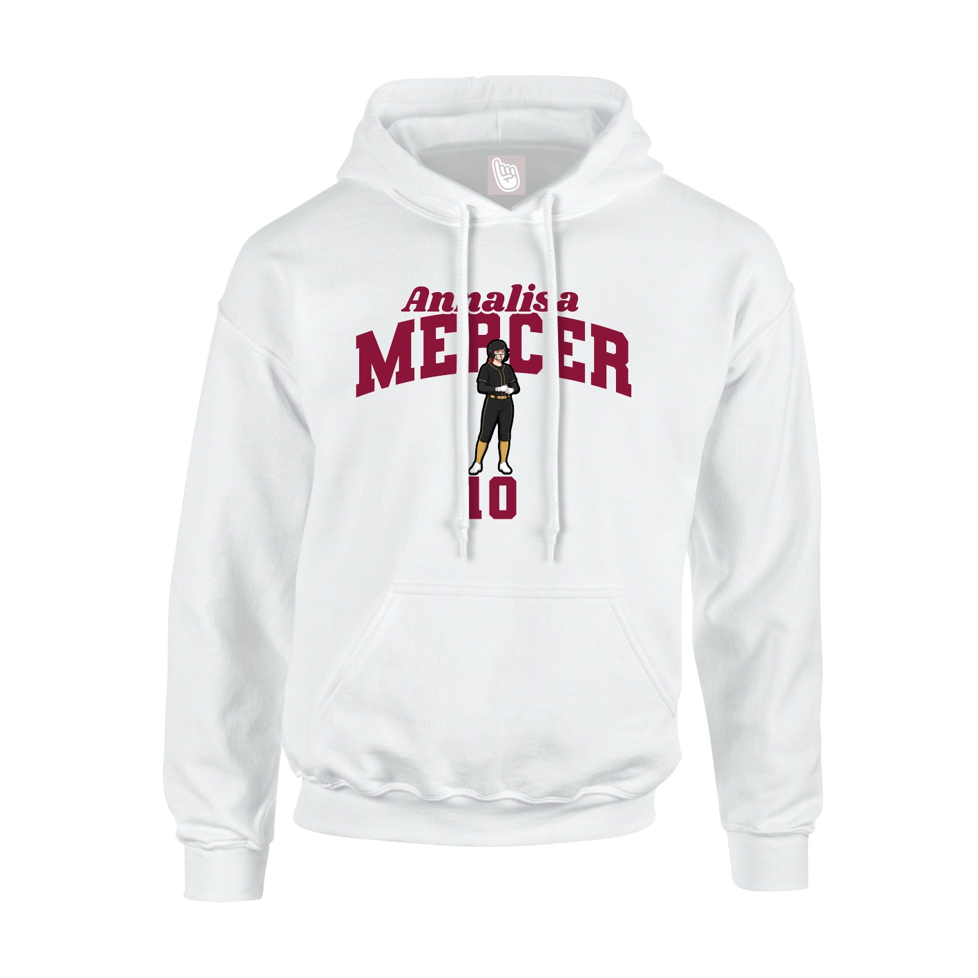 Youth Hoodie — Signature Arch in White