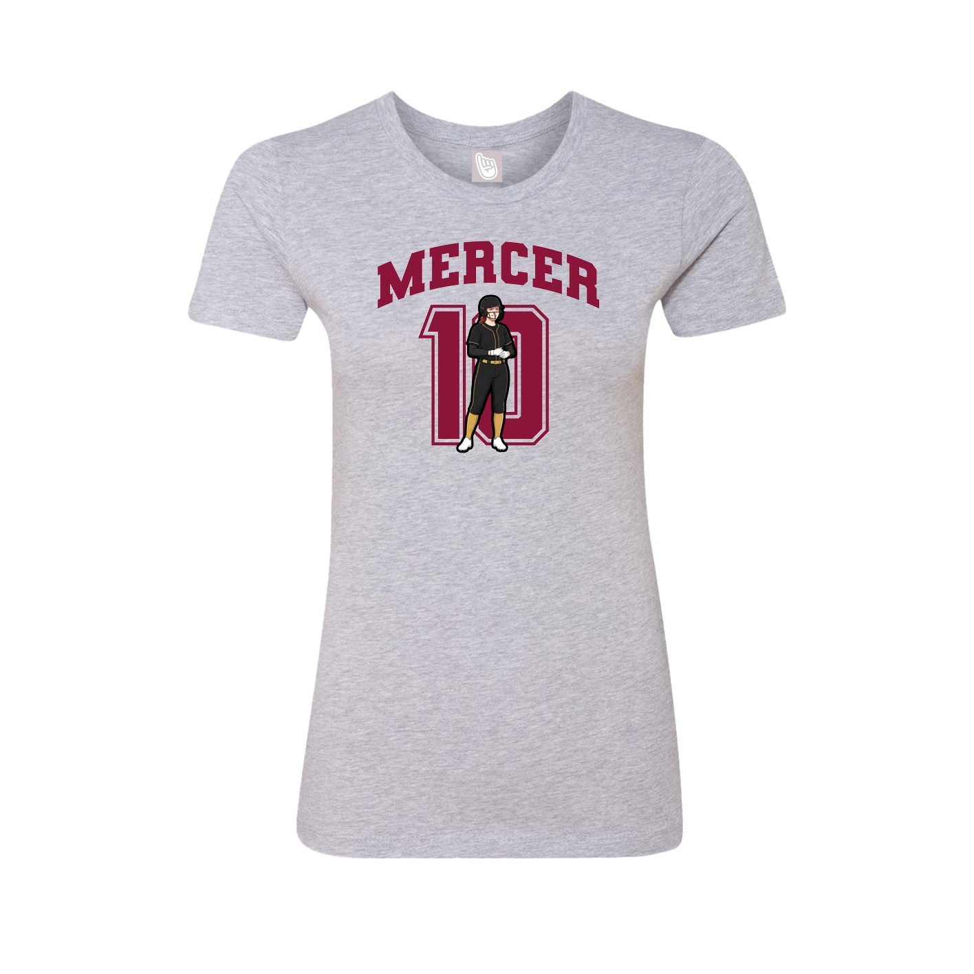Fitted Women's Tee — Number in Grey
