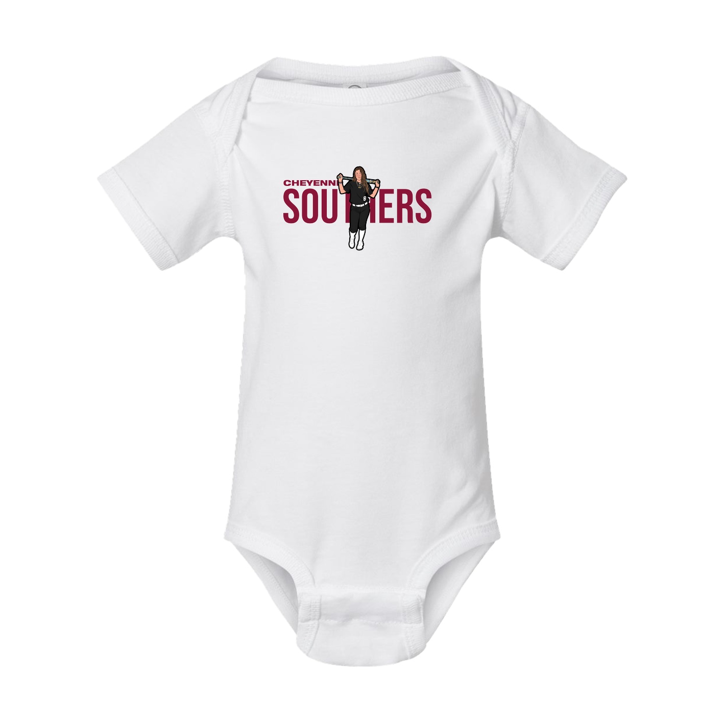Baby Onesie — Player Name in White