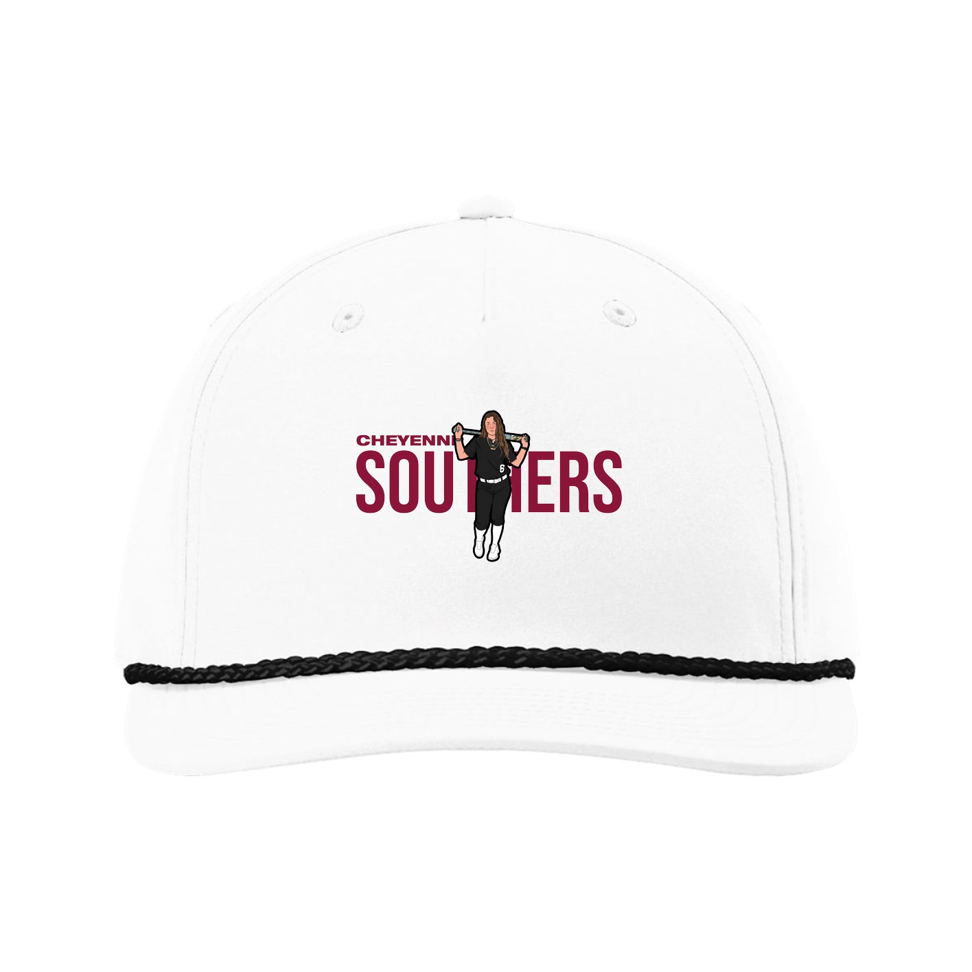 Five-Panel Classic Rope Cap — Player Name in White
