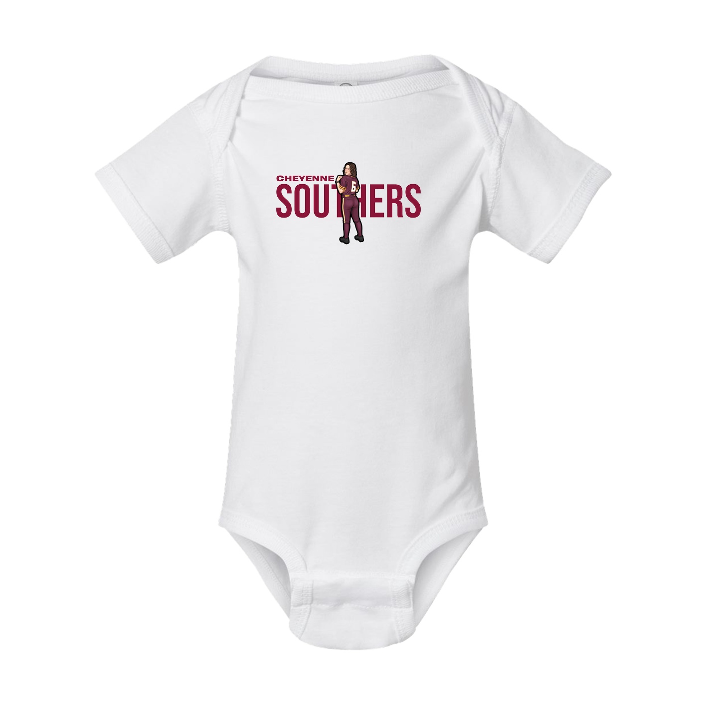 Baby Onesie — Player Name in White