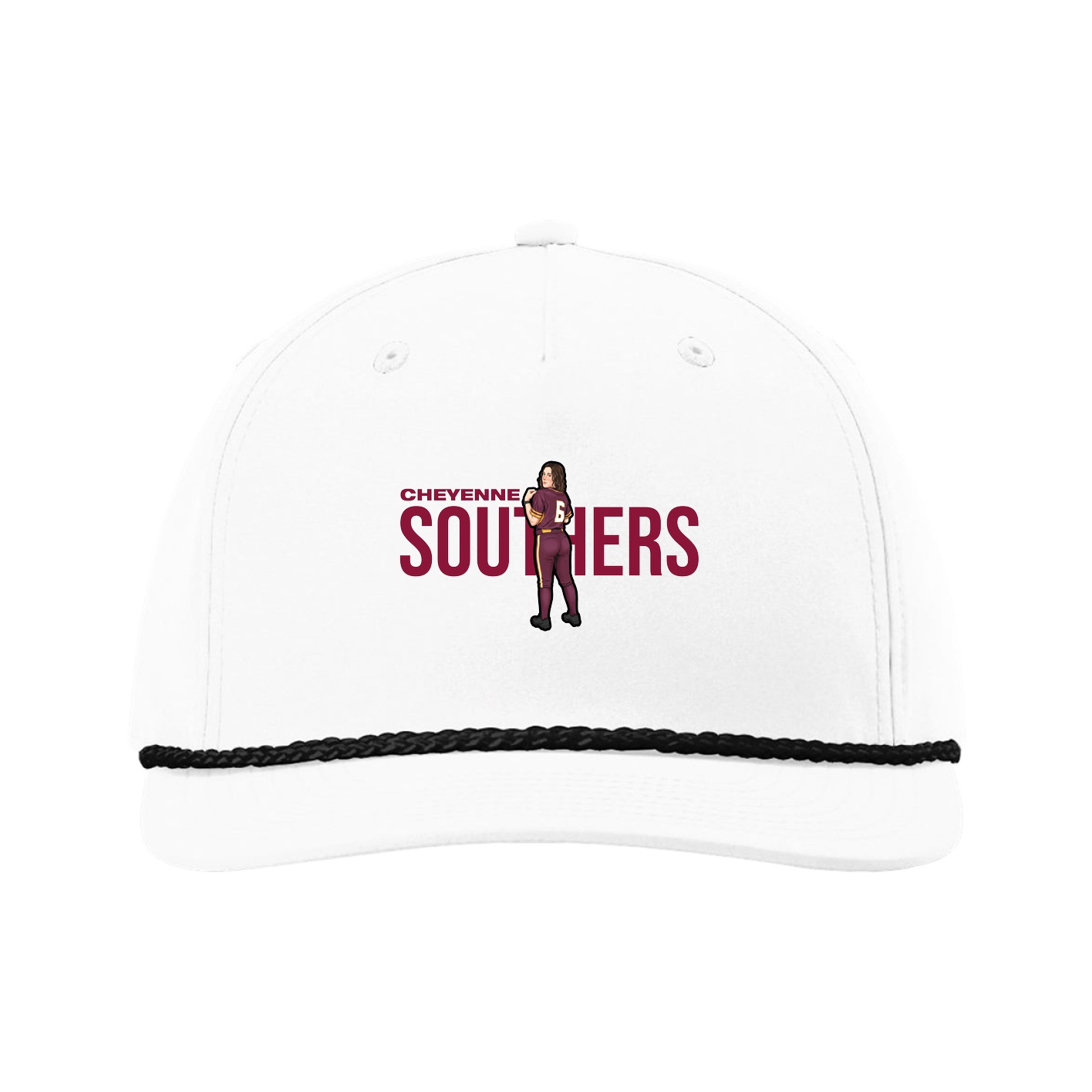 Five-Panel Classic Rope Cap — Player Name in White
