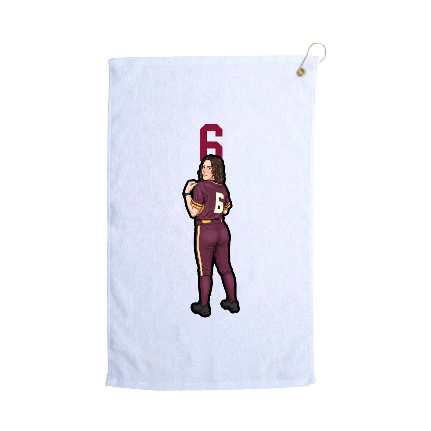 Golf Towel — Number Top in White