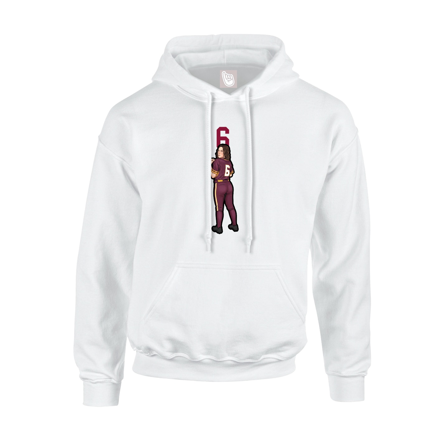 Youth Hoodie — Number Top in White