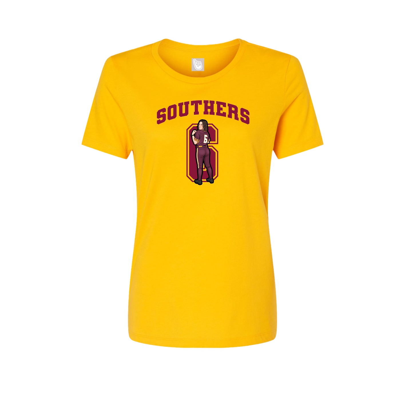 Fitted Women's Tee — Number in Gold