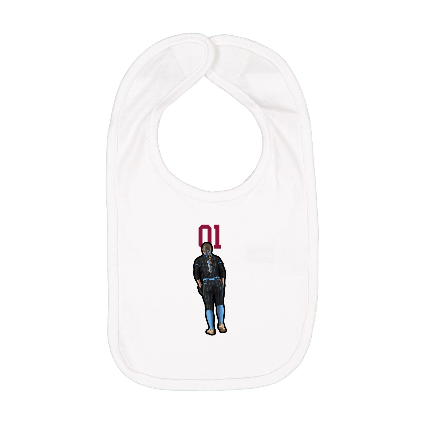 Infant Bib — Number Top in White