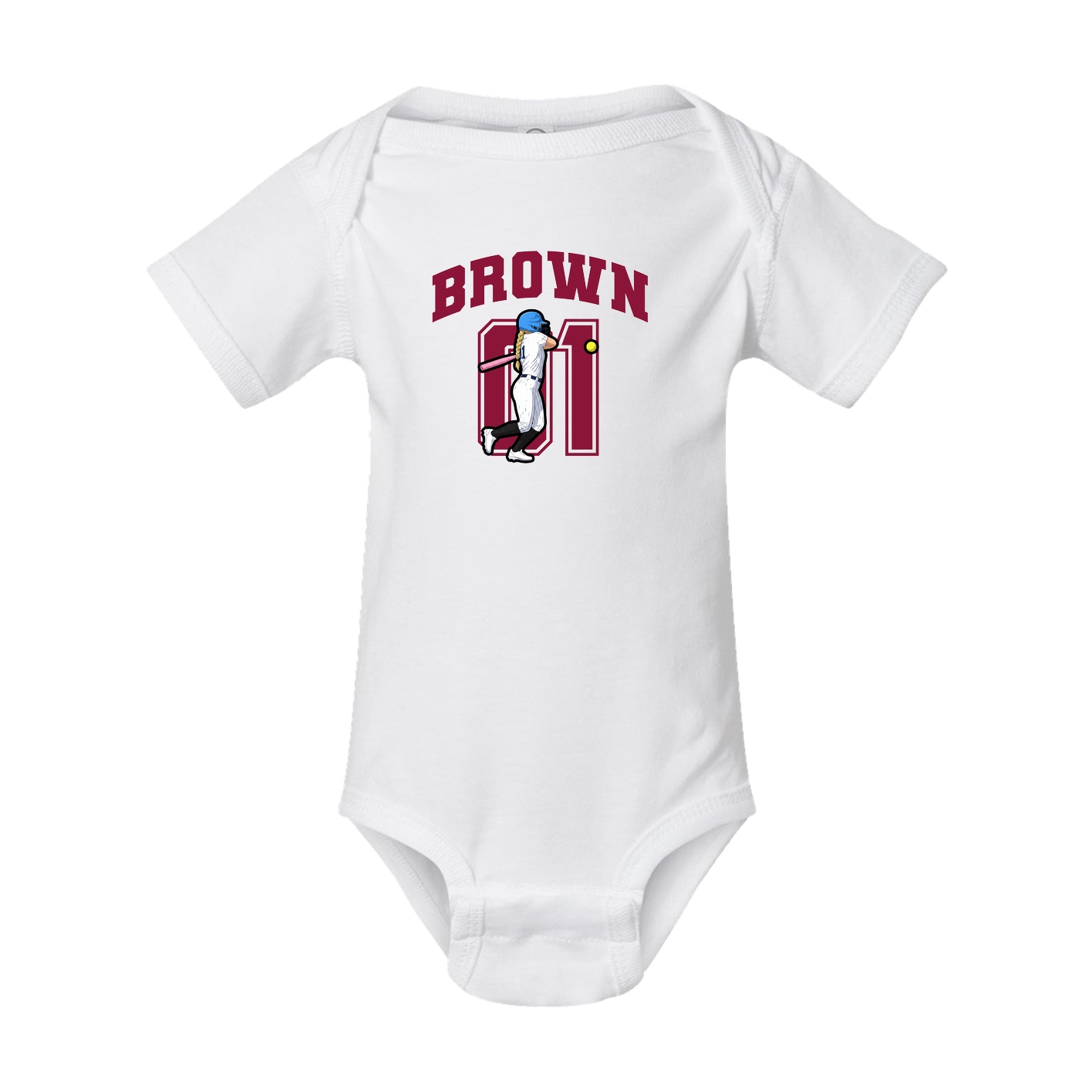Baby Onesie — Number in White