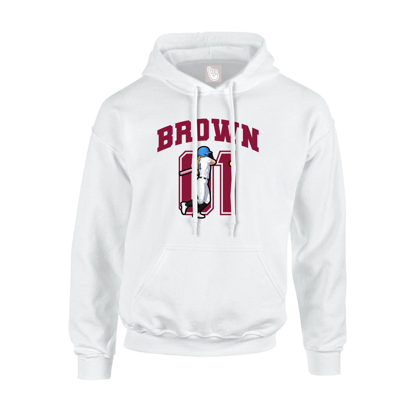 Youth Hoodie — Number in White