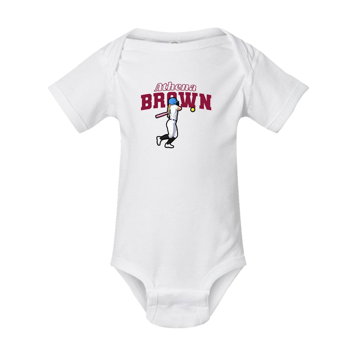 Baby Onesie — Name Arch in White
