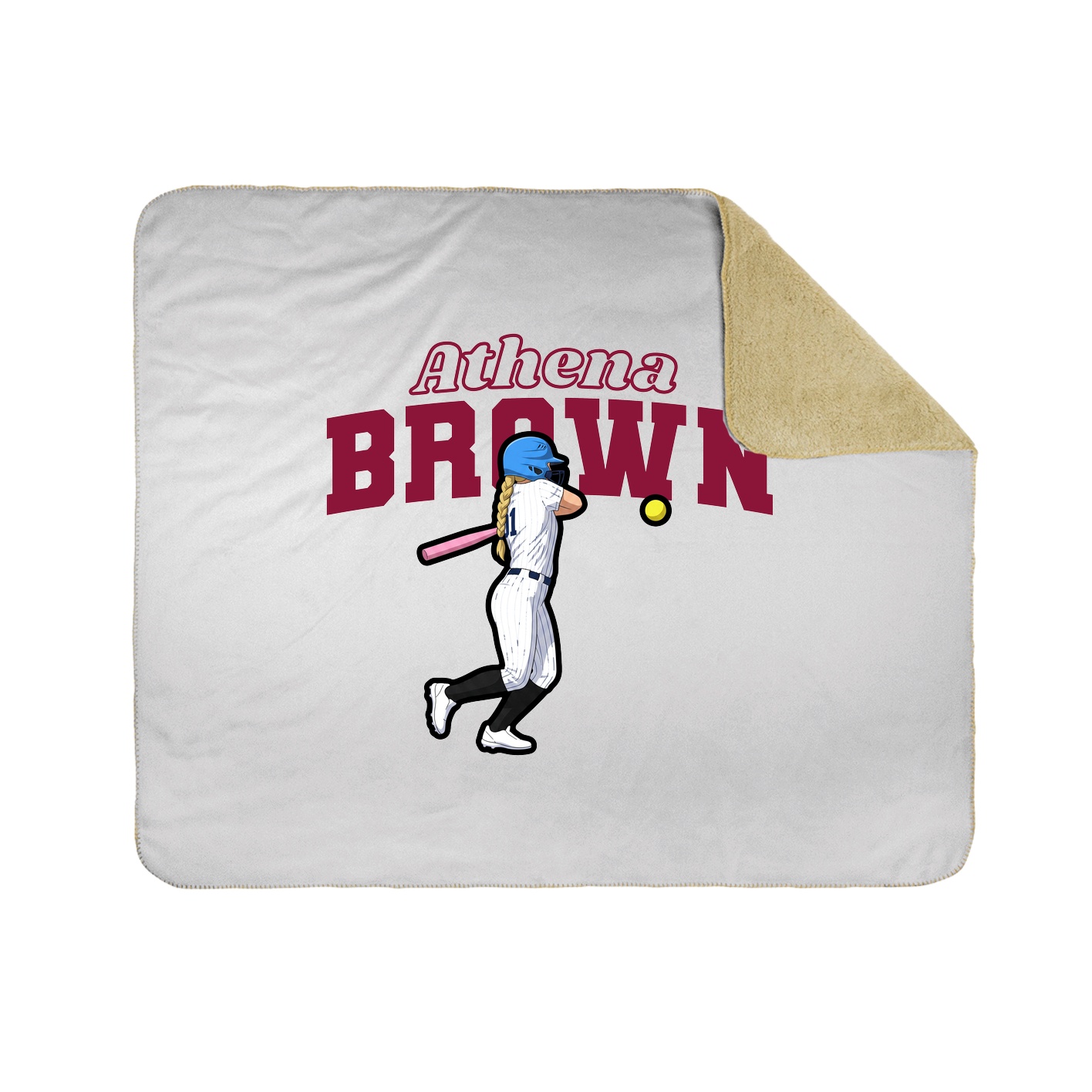Throw Blanket — Name Arch in White