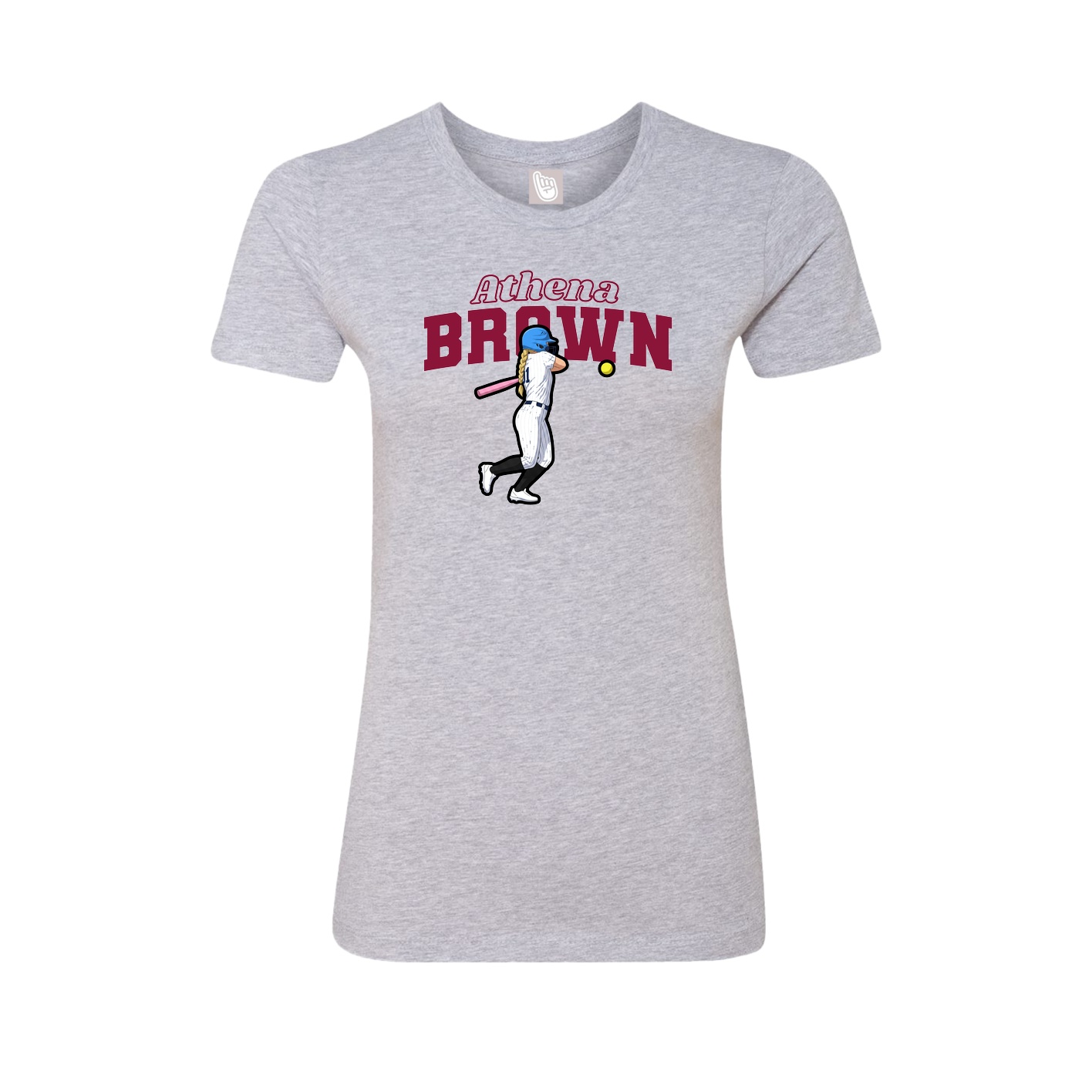 Fitted Women's Tee — Name Arch in Grey