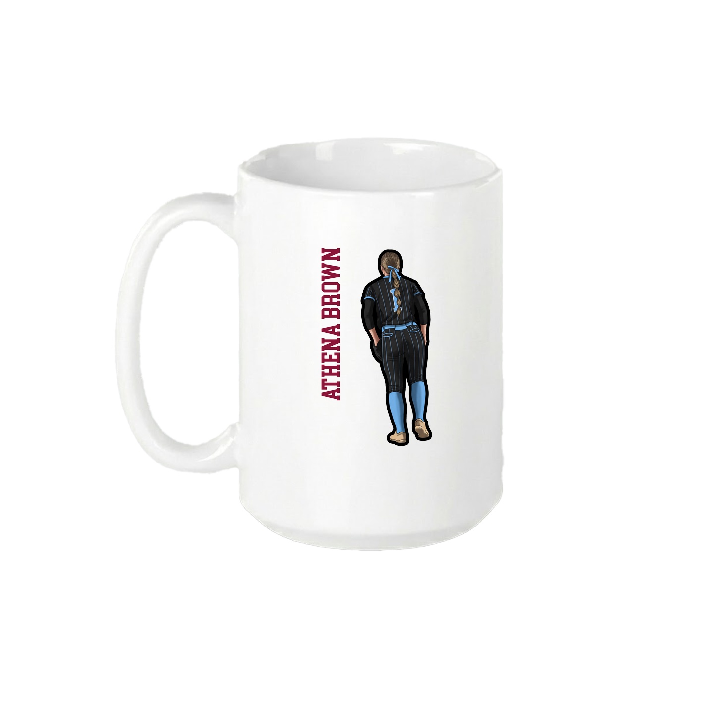 15oz Coffee Mug — Name Vertical in White