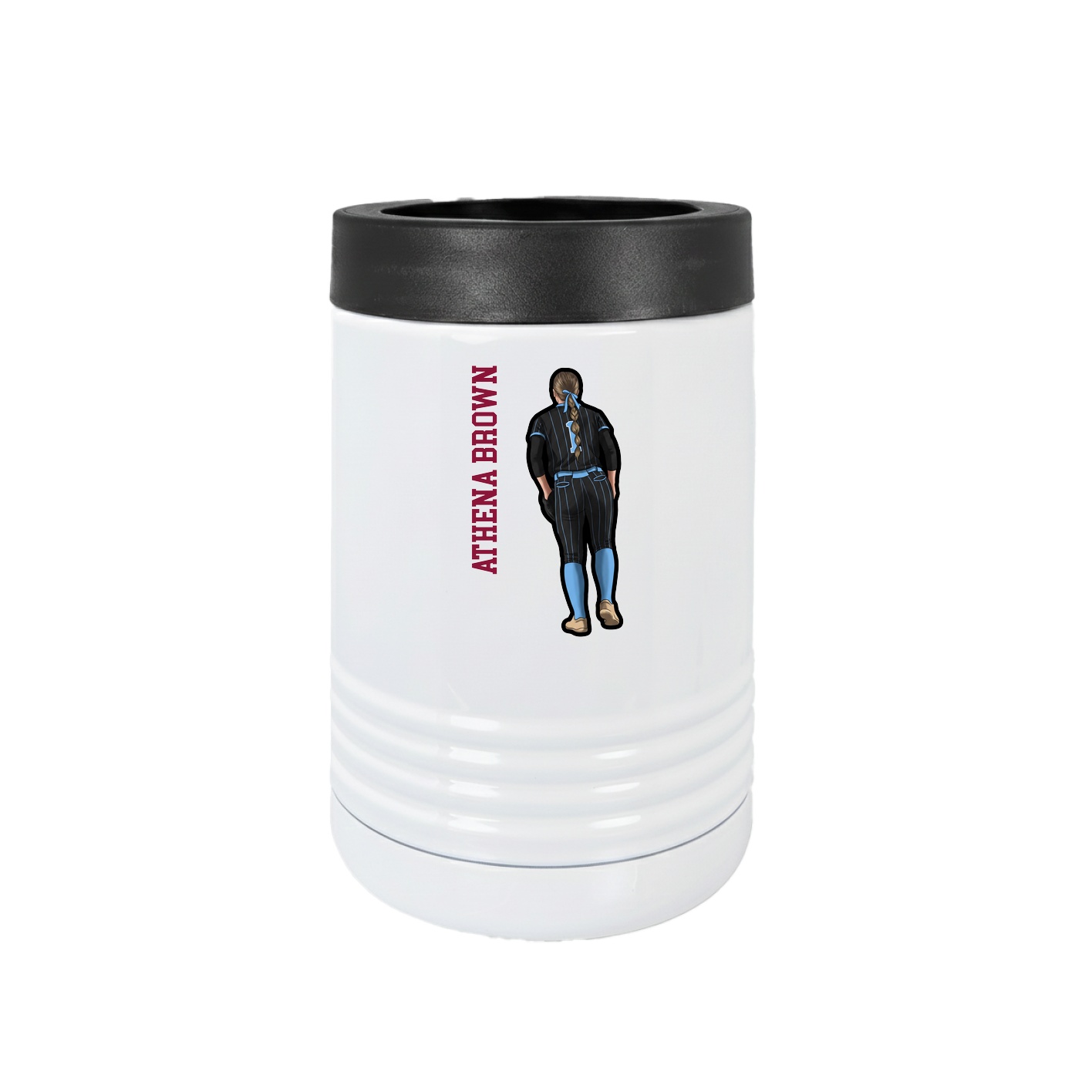 Beverage Holder — Name Vertical in White