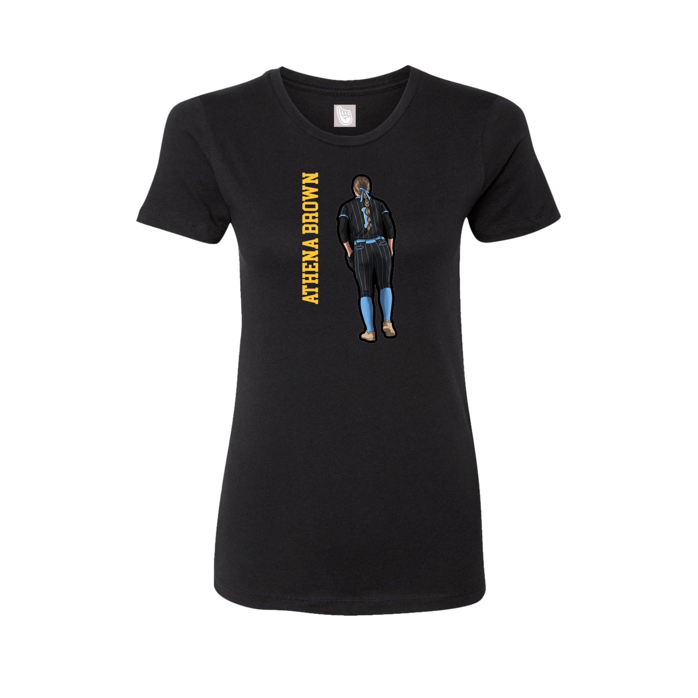 Fitted Women's Tee — Name Vertical in Black
