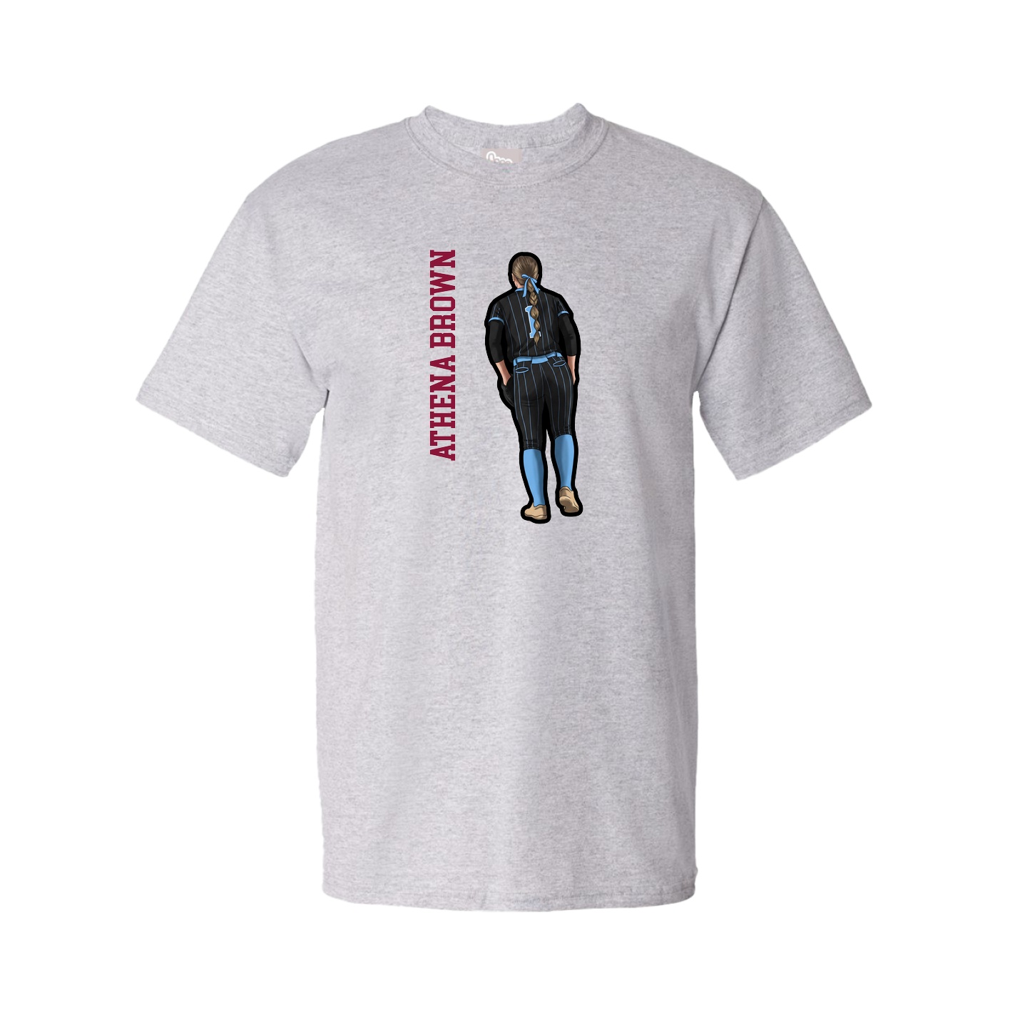 Youth Tee — Name Vertical in Grey