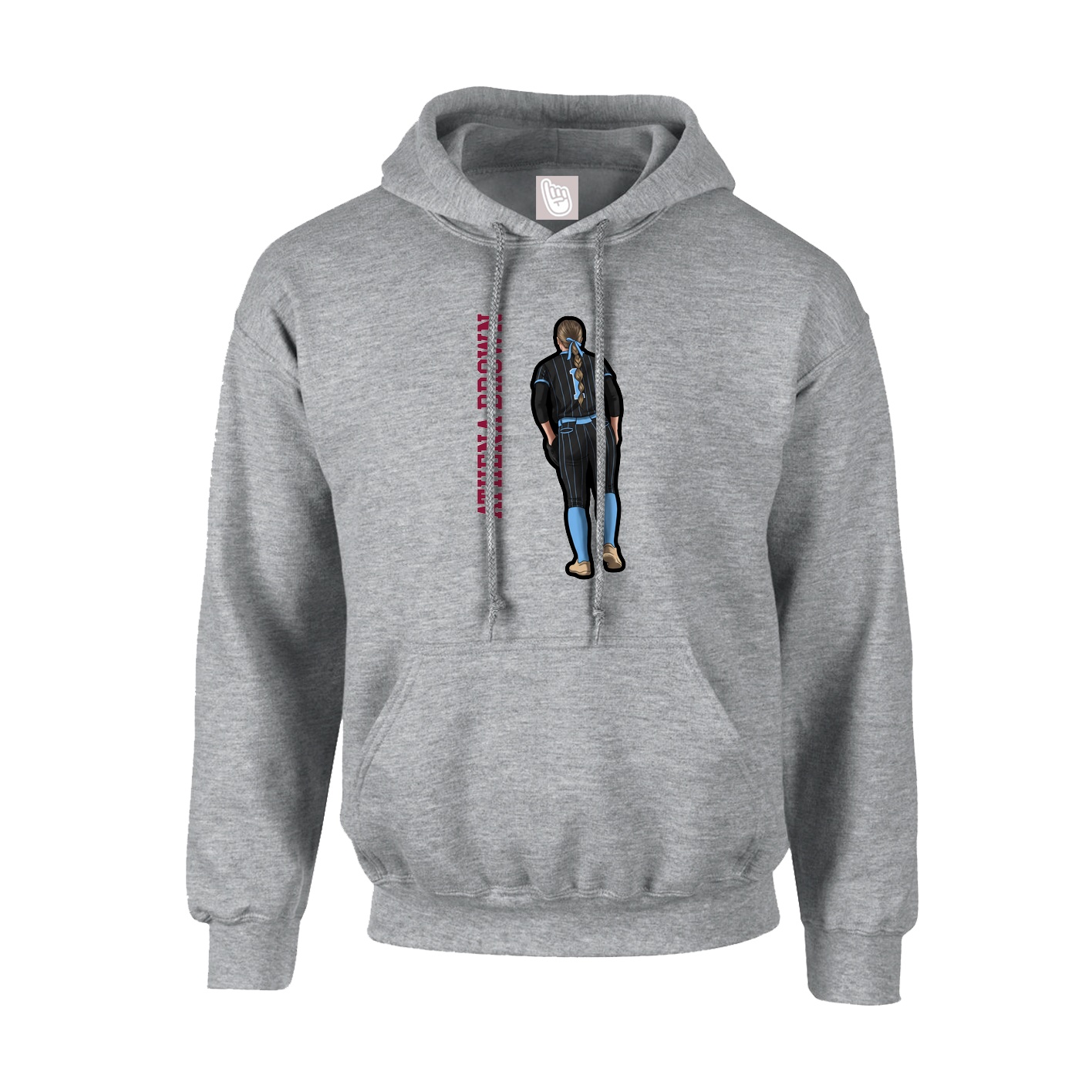 Hoodie — Name Vertical in Grey