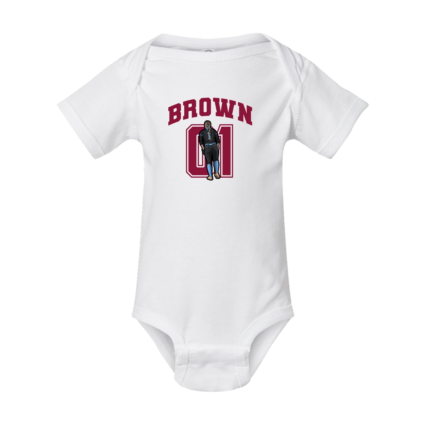 Baby Onesie — Number in White