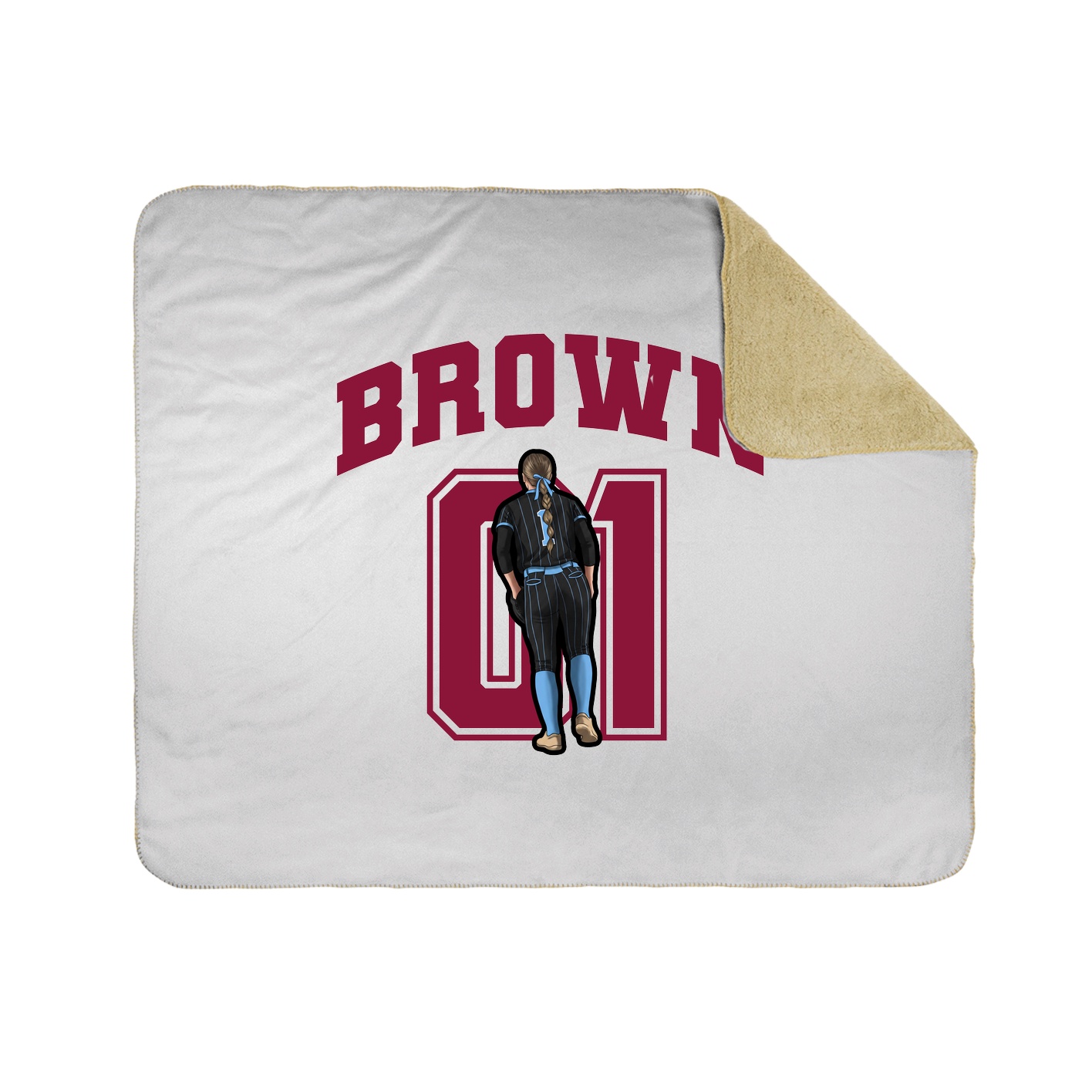 Throw Blanket — Number in White